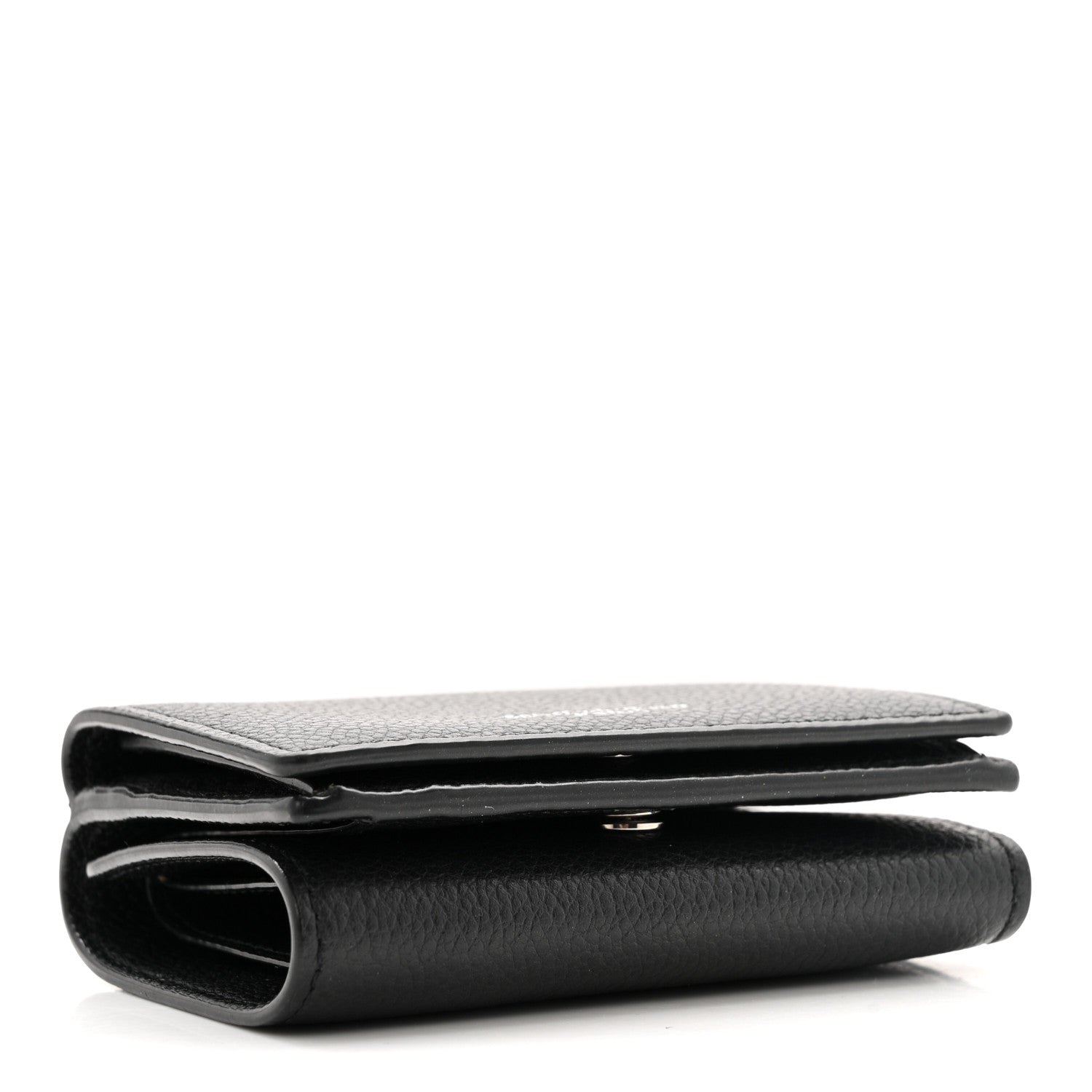 Saint Laurent Grained Calfskin Paris Petite Compact Wallet Black 4 of 9