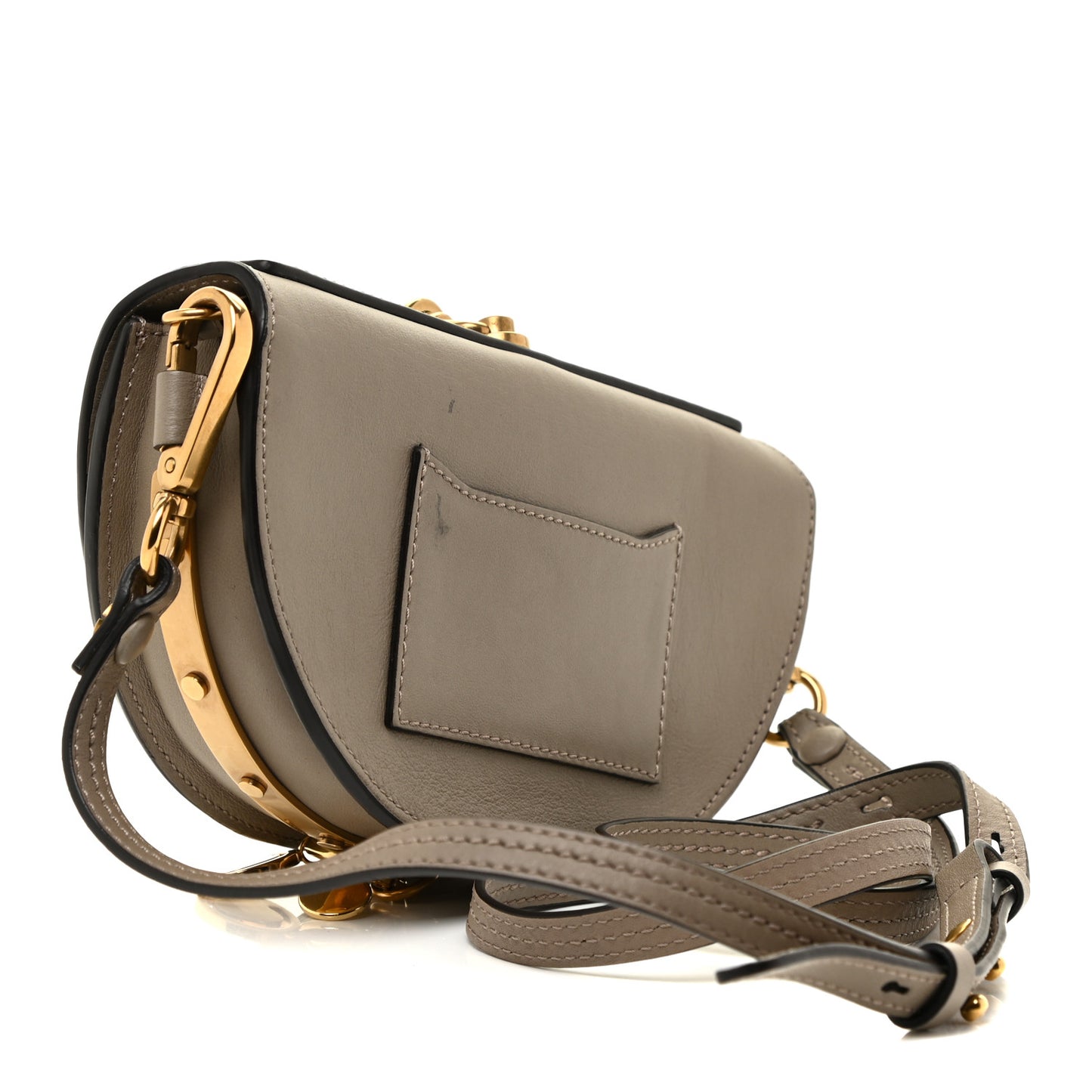 Calfskin Small Nile Bracelet Minaudiere Bag Motty Grey