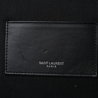 Saint Laurent Calfskin Crocodile Embossed City Backpack Black 14 of 16