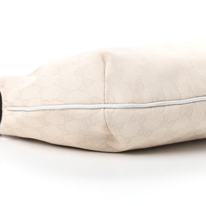 Gucci Monogram Web Medium Half Moon Hobo White 9 of 12