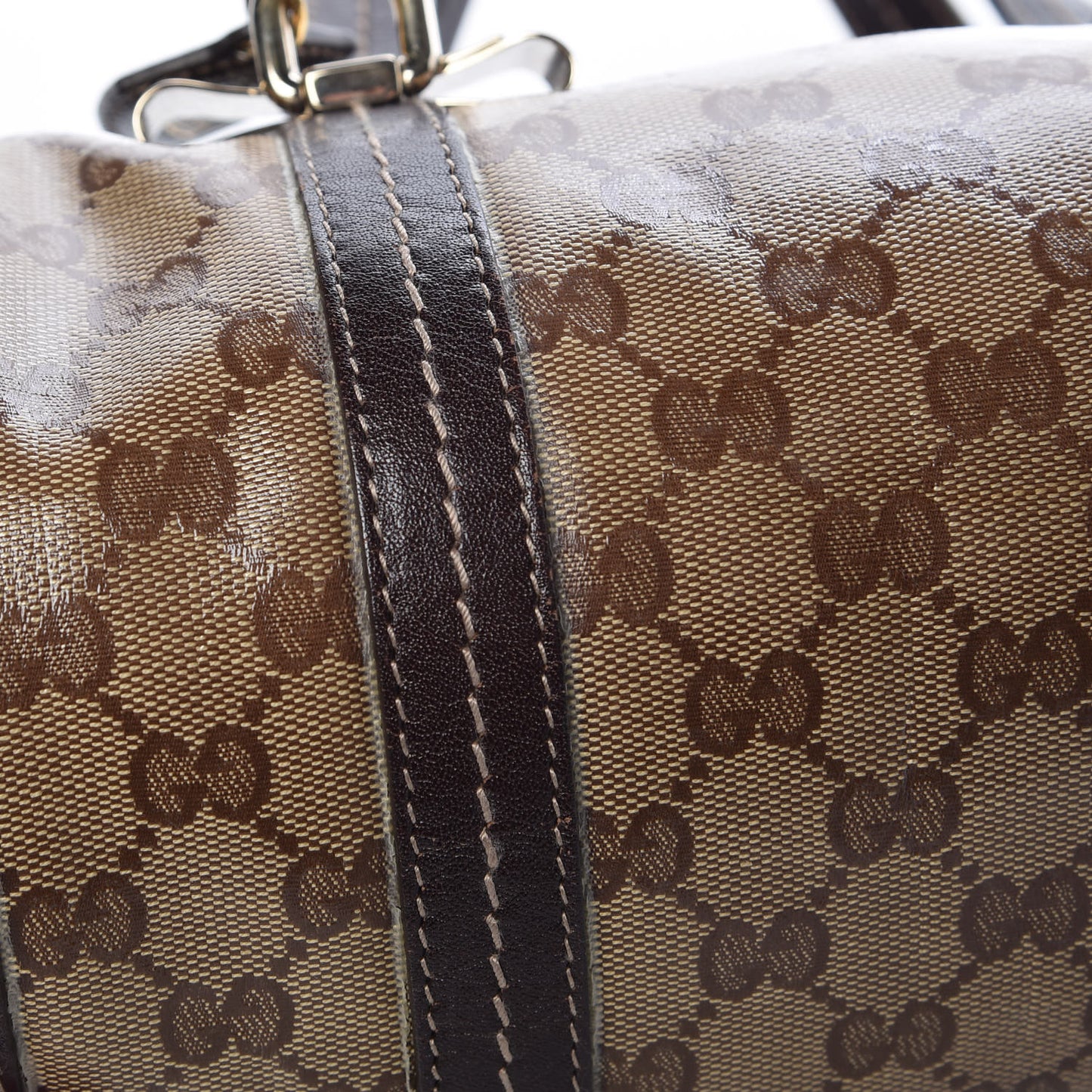 Crystal Monogram Duchessa Small Boston Bag Brown