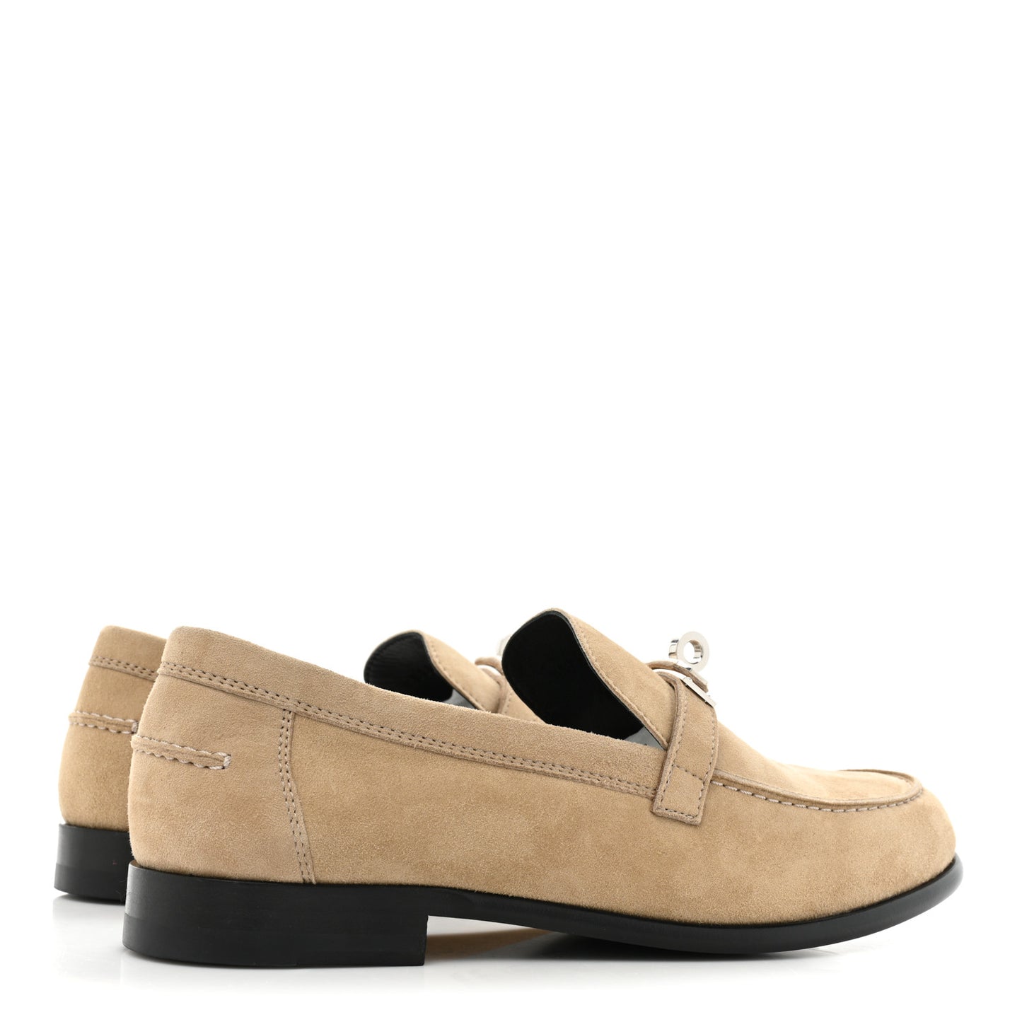 Suede Goatskin Womens Destin Loafers 36.5 Beige Argile