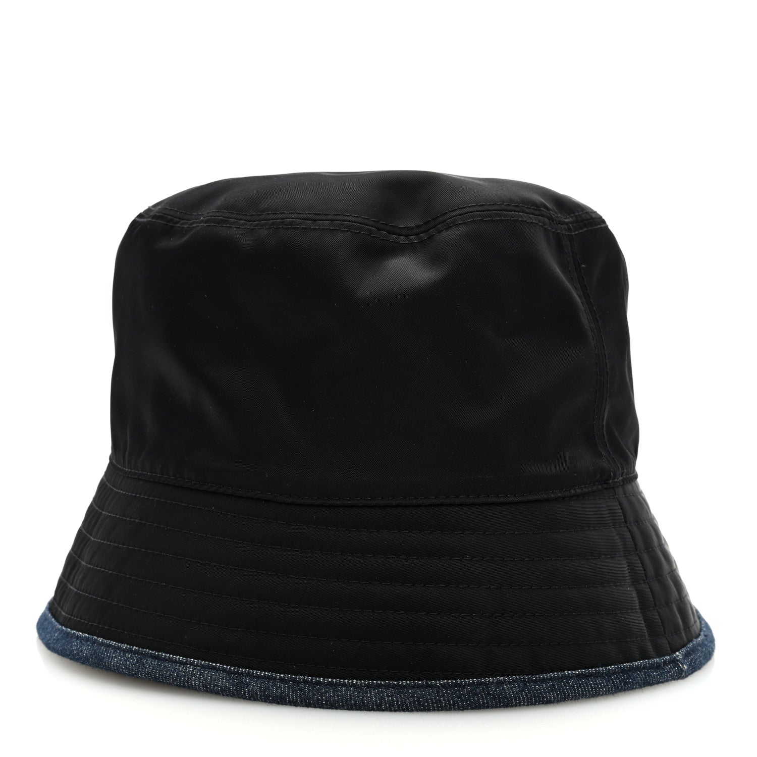 Prada Denim Re-Nylon Reversible Bucket Hat Blue Black 5 of 12
