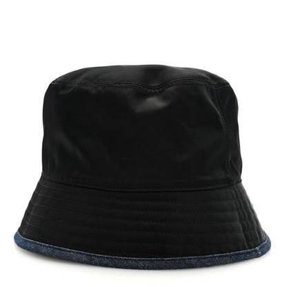 Prada Denim Re-Nylon Reversible Bucket Hat Blue Black 5 of 12
