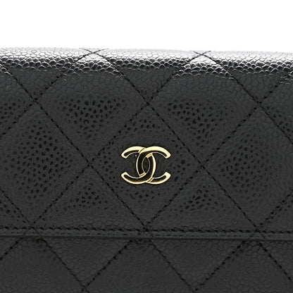Chanel Caviar Quilted Large Gusset Flap Wallet Black 10 of 11