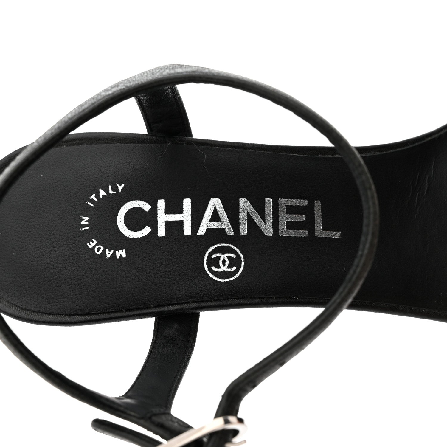 Chanel Crepe Grosgrain Crystal Bow Open Toe Sandals 35 Black 6 of 9