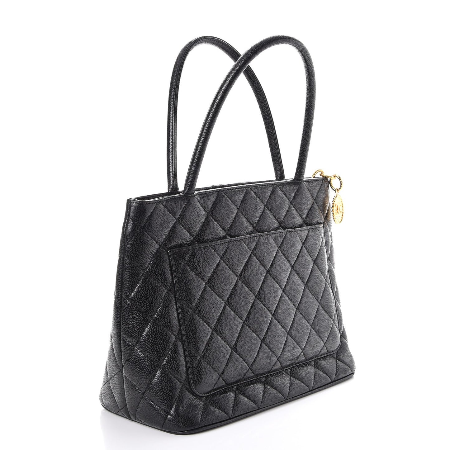 Caviar Quilted Medallion Tote Black