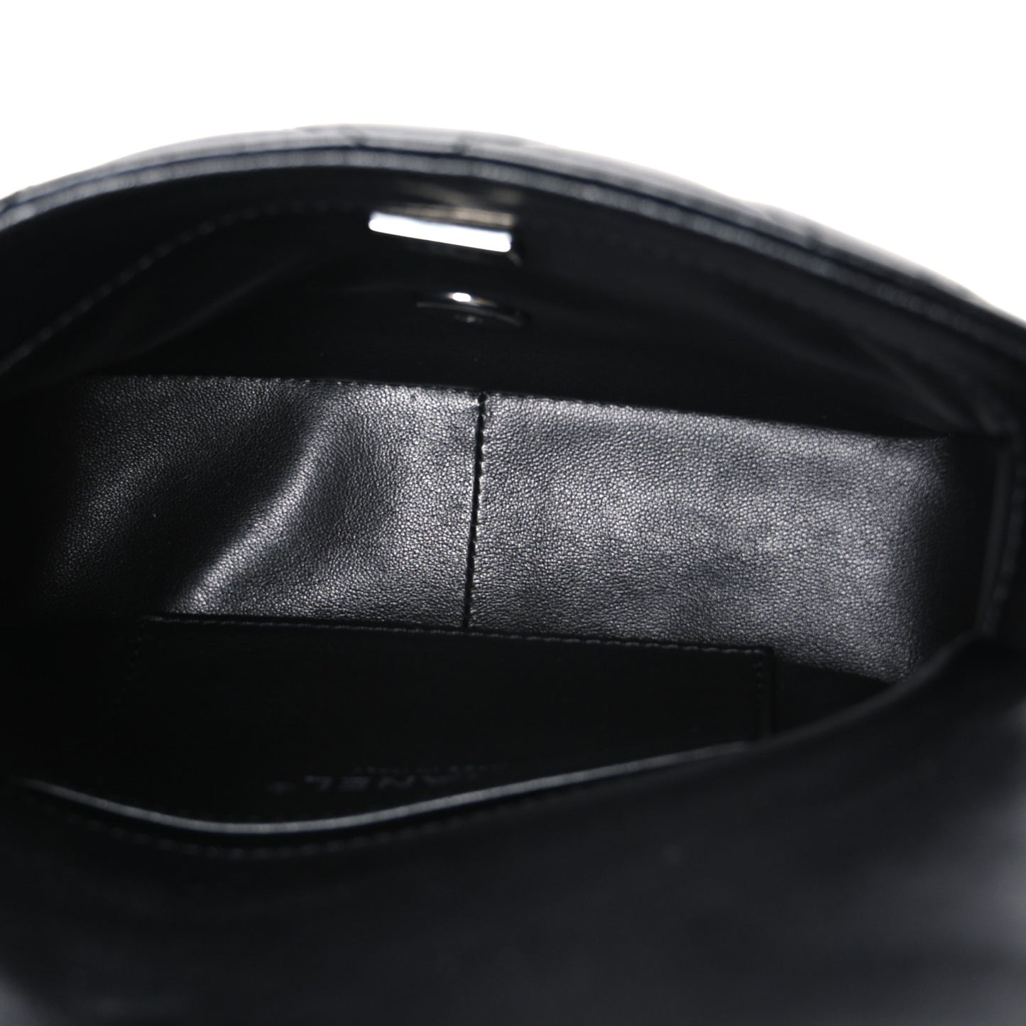 Lambskin Quilted Mini Chain Rows Flap Black