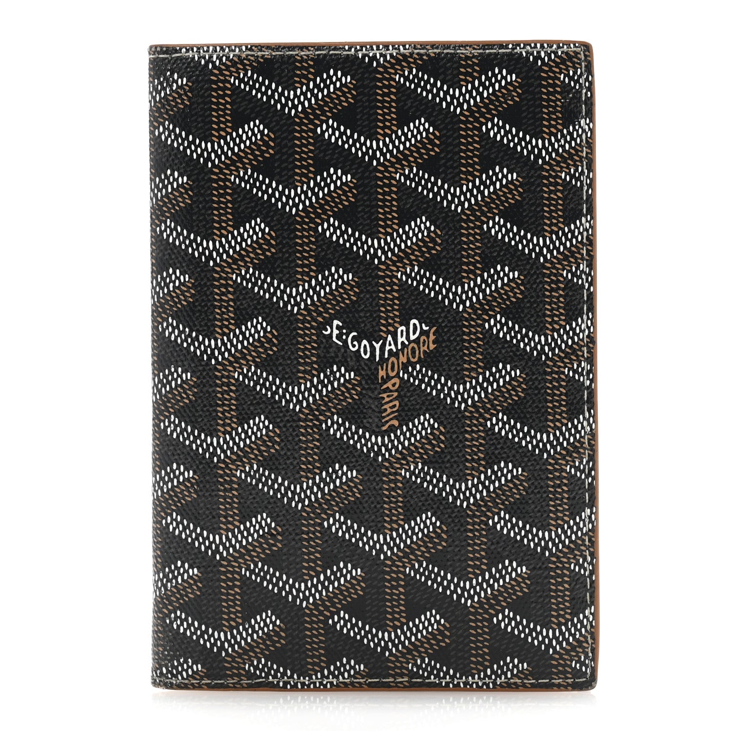 Goyard Goyardine Grenelle Passport Wallet Black Gold 1 of 8