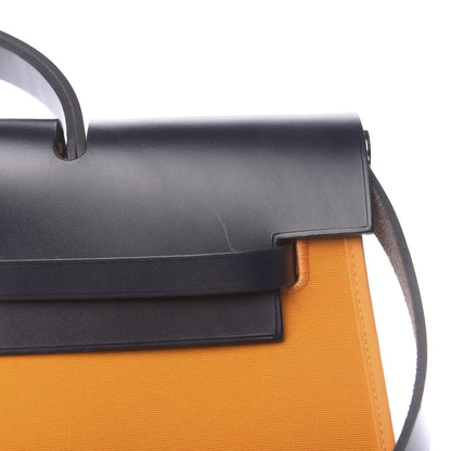 Hermes Vache Hunter Toile Herbag Zip 39 MM Jaune D'or Bleu Izmir Bleu Royale 19 of 19