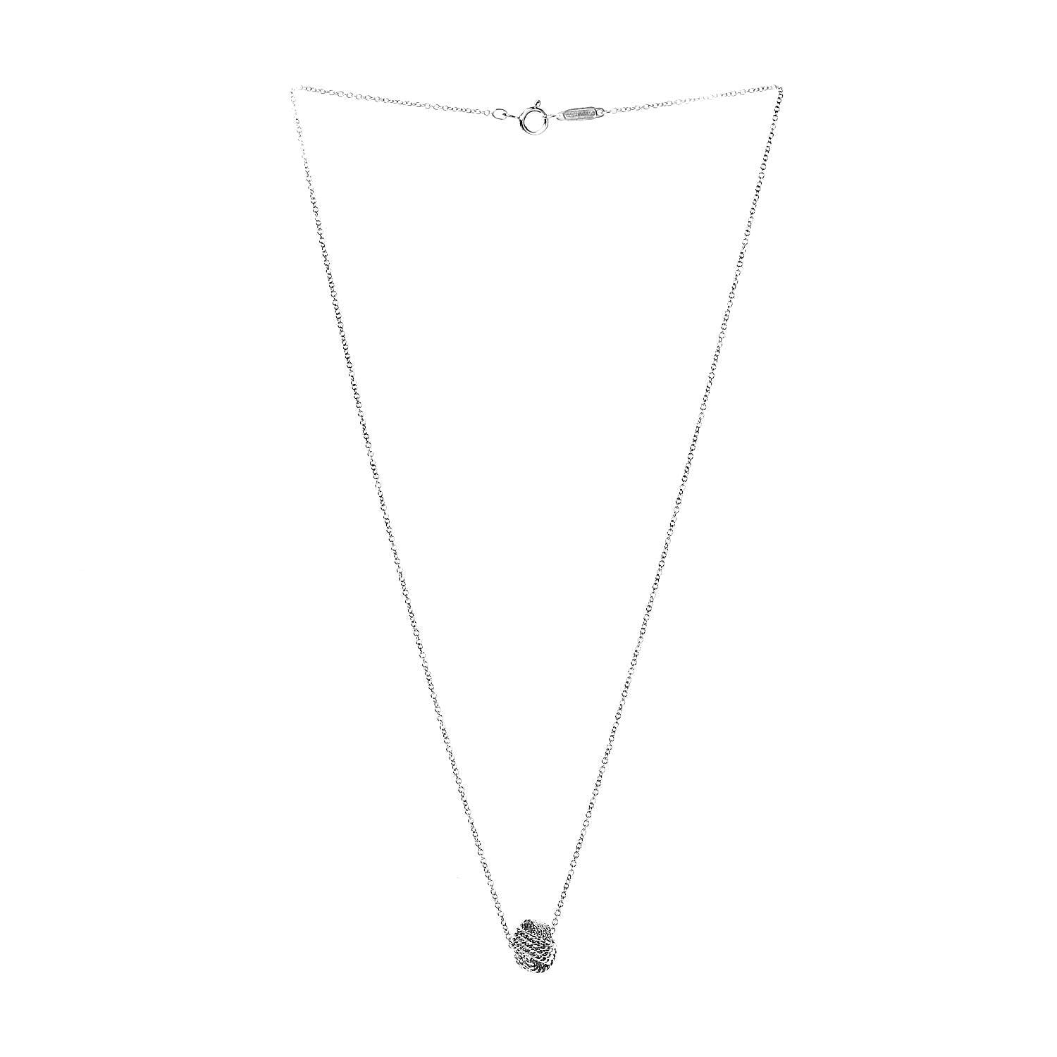 Tiffany Sterling Silver Twist Knot Pendant Necklace 3 of 7