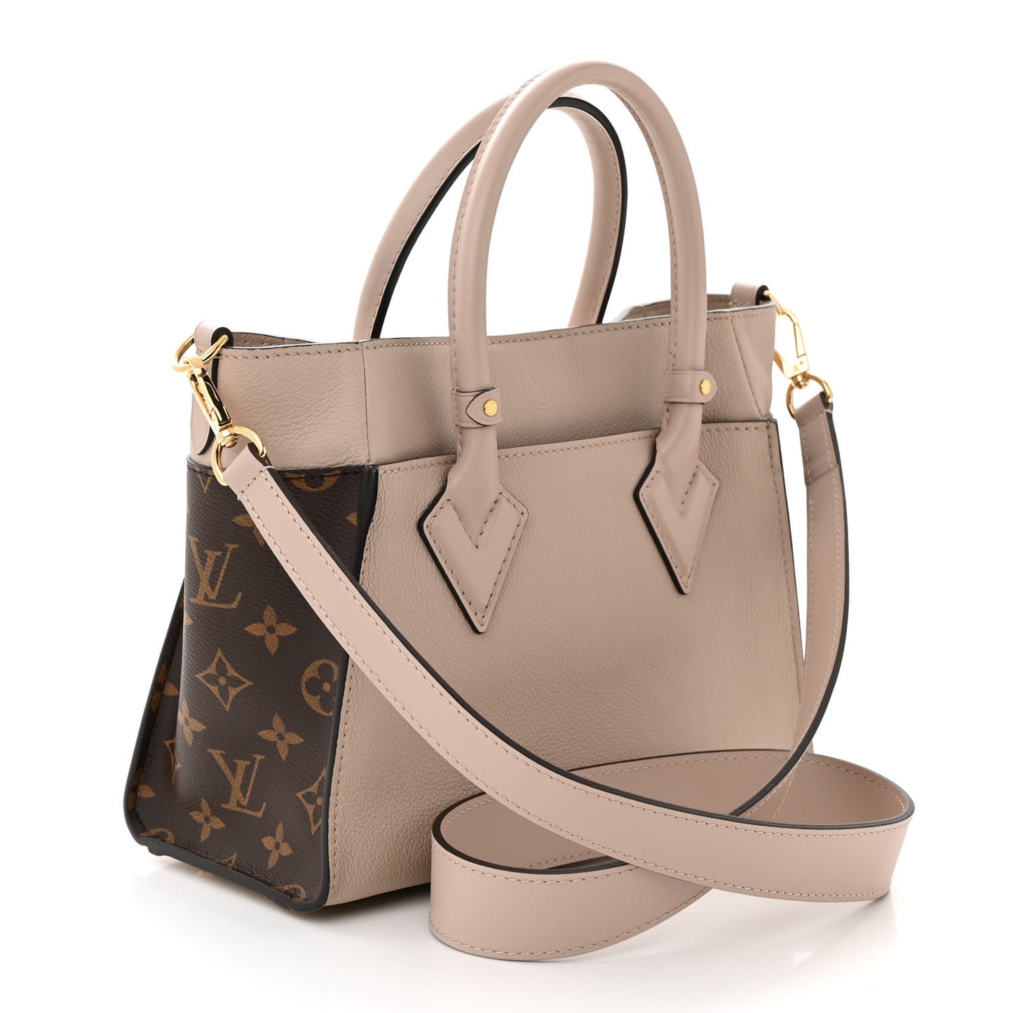 Calfskin Monogram On My Side PM Greige