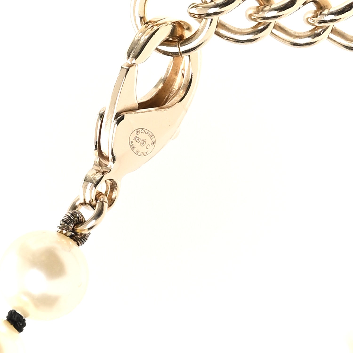Chanel Lambskin Pearl Crystal Vintage Allure CC Short Necklace Gold 4 of 4