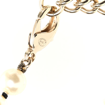 Chanel Lambskin Pearl Crystal Vintage Allure CC Short Necklace Gold 4 of 4