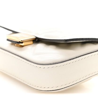 Fendi Nappa Matisse FF Embossed Nano Baguette Charm White 10 of 10