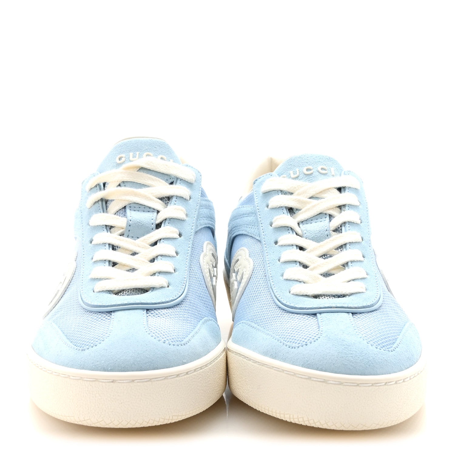 Gucci Suede Mesh Womens G75 Sneakers 38 Blue 3 of 10