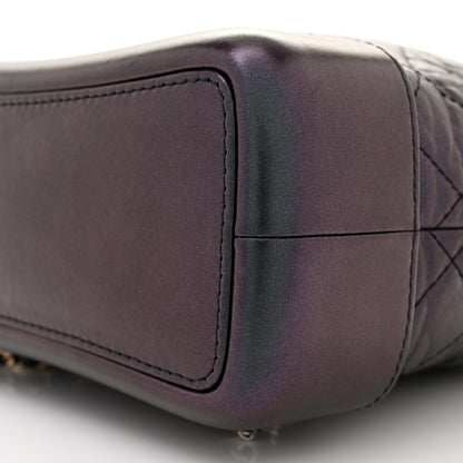Chanel Iridescent Aged Calfskin Quilted Small Gabrielle Backpack Dark Purple 10 of 13