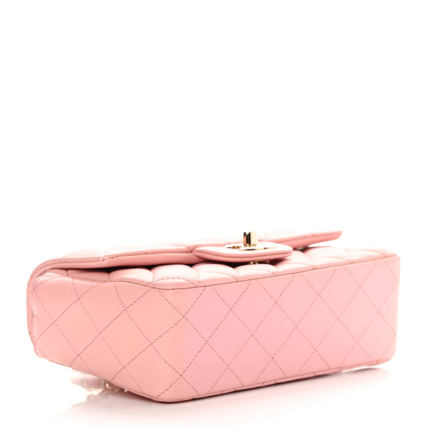 Chanel Lambskin Quilted Mini Rectangular Flap Pink 3 of 14