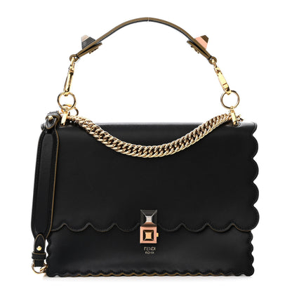 Fendi Vitello Liberty Scalloped Studded Kan I Shoulder Bag Black 1 of 10