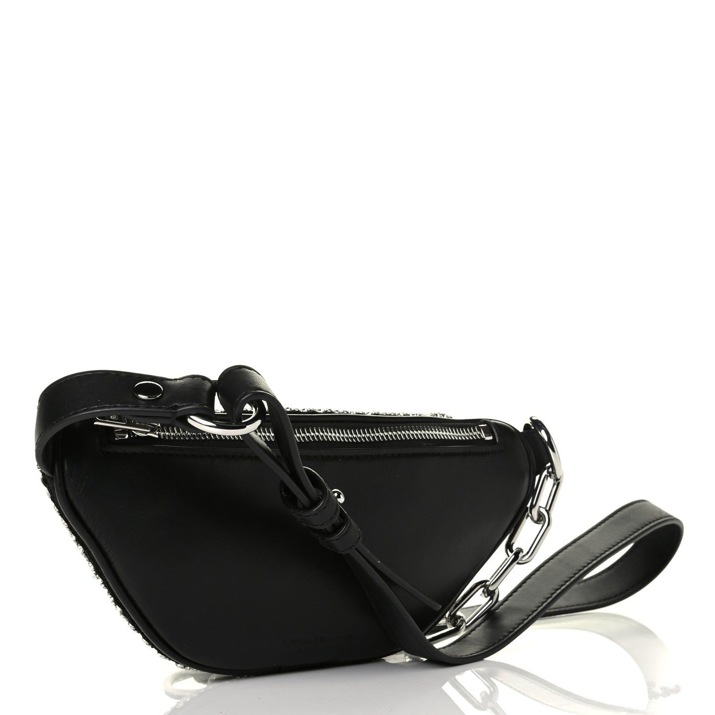Rhinestone Mesh Mini Attica Belt Bag Black