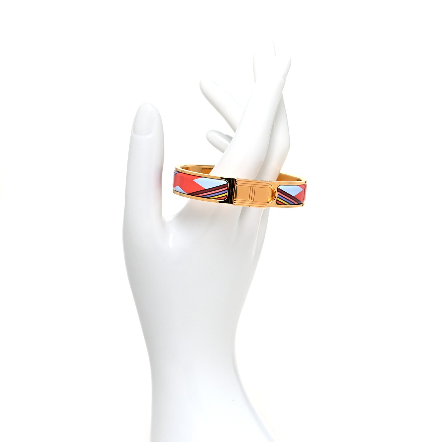 Hermes Enamel Printed H en Bias Narrow H Vibration Clic Cadenas Bracelet PM Amazone Pop 2 of 6