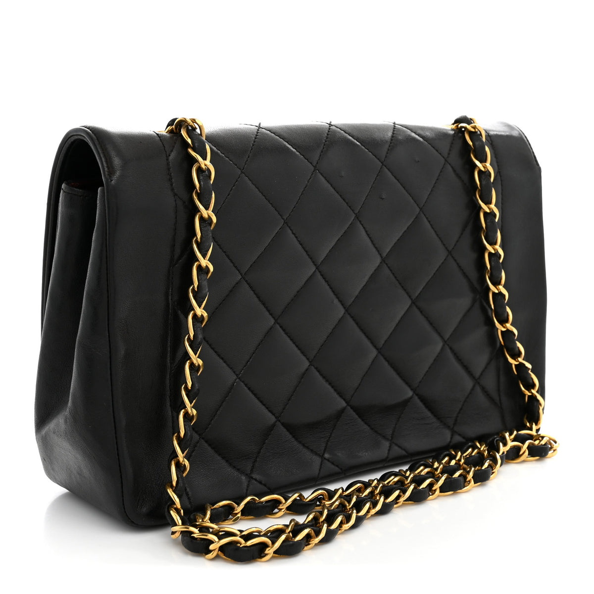 Lambskin Quilted Medium Single Flap Black