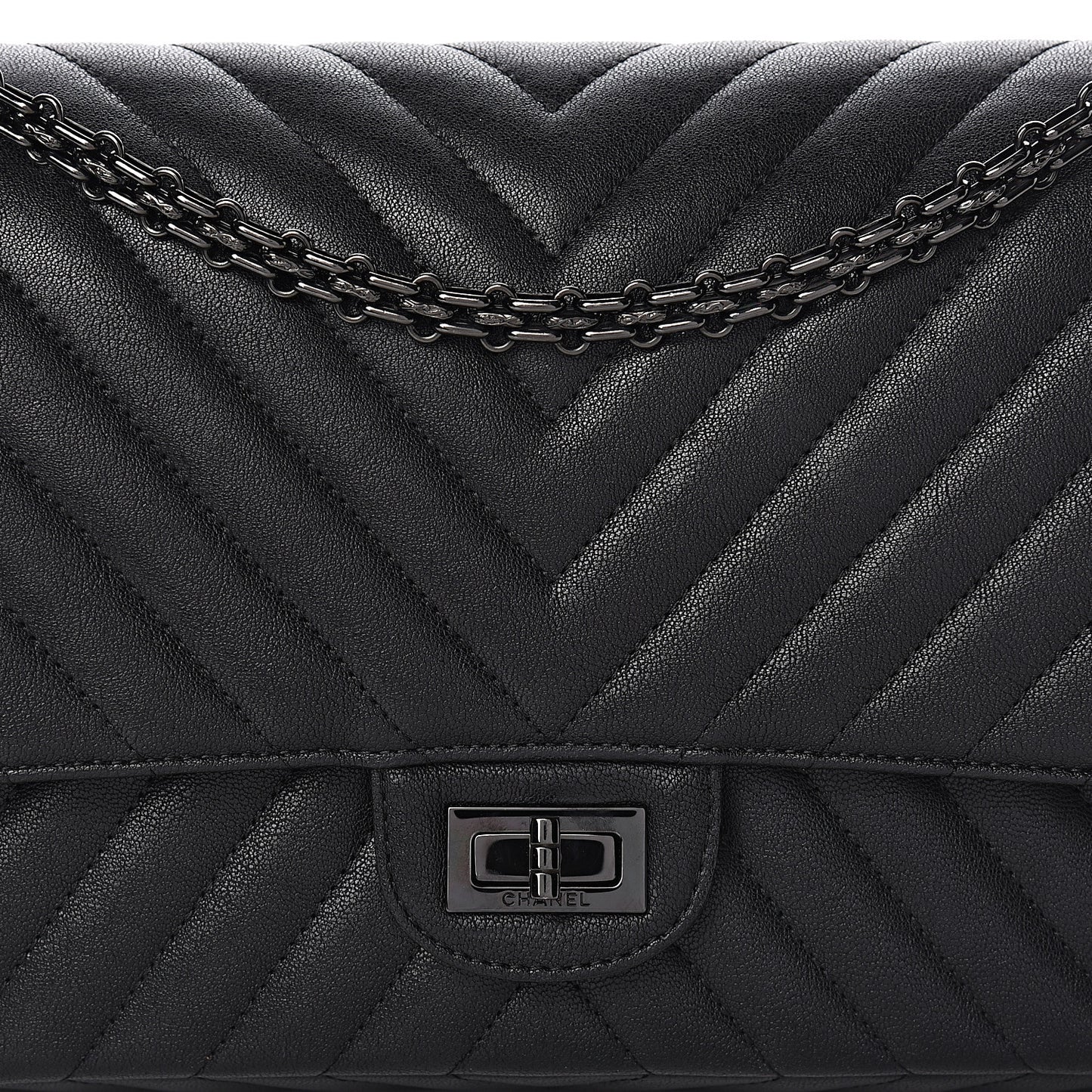 Sheepskin Chevron Quilted 2.55 Reissue 226 Flap So Black