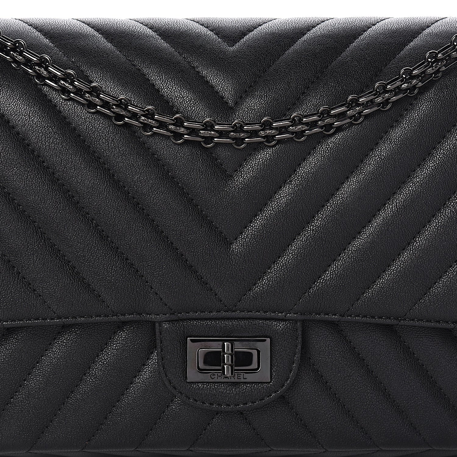 Chanel Sheepskin Chevron Quilted 2.55 Reissue 226 Flap So Black 15 of 16