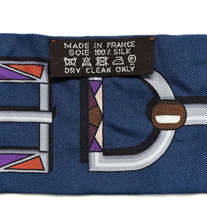 Hermes Silk Carre En Boucles Twilly Marine Violet Brun 3 of 6