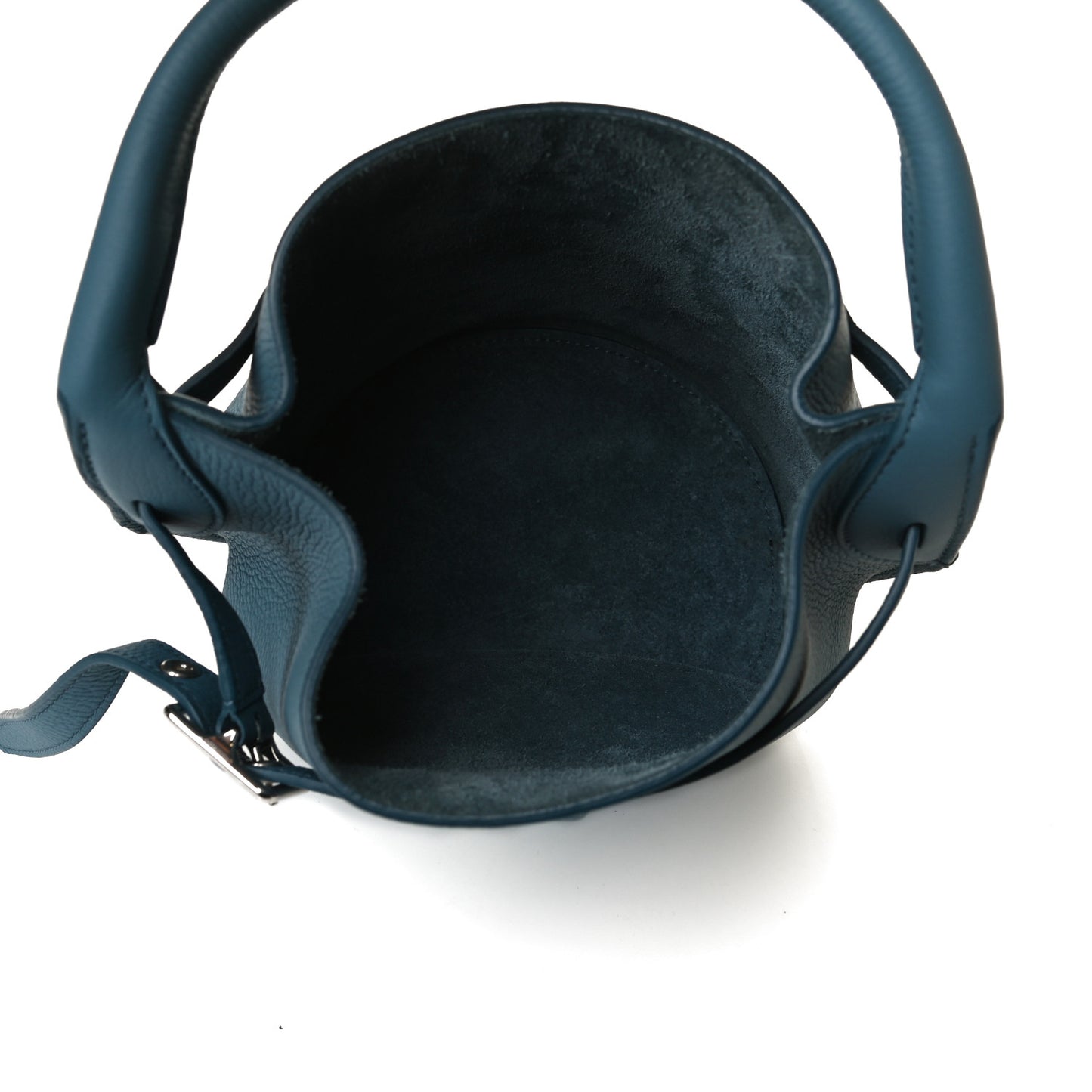 Supple Grained Calfskin Nano Big Bag Bucket Slate Blue