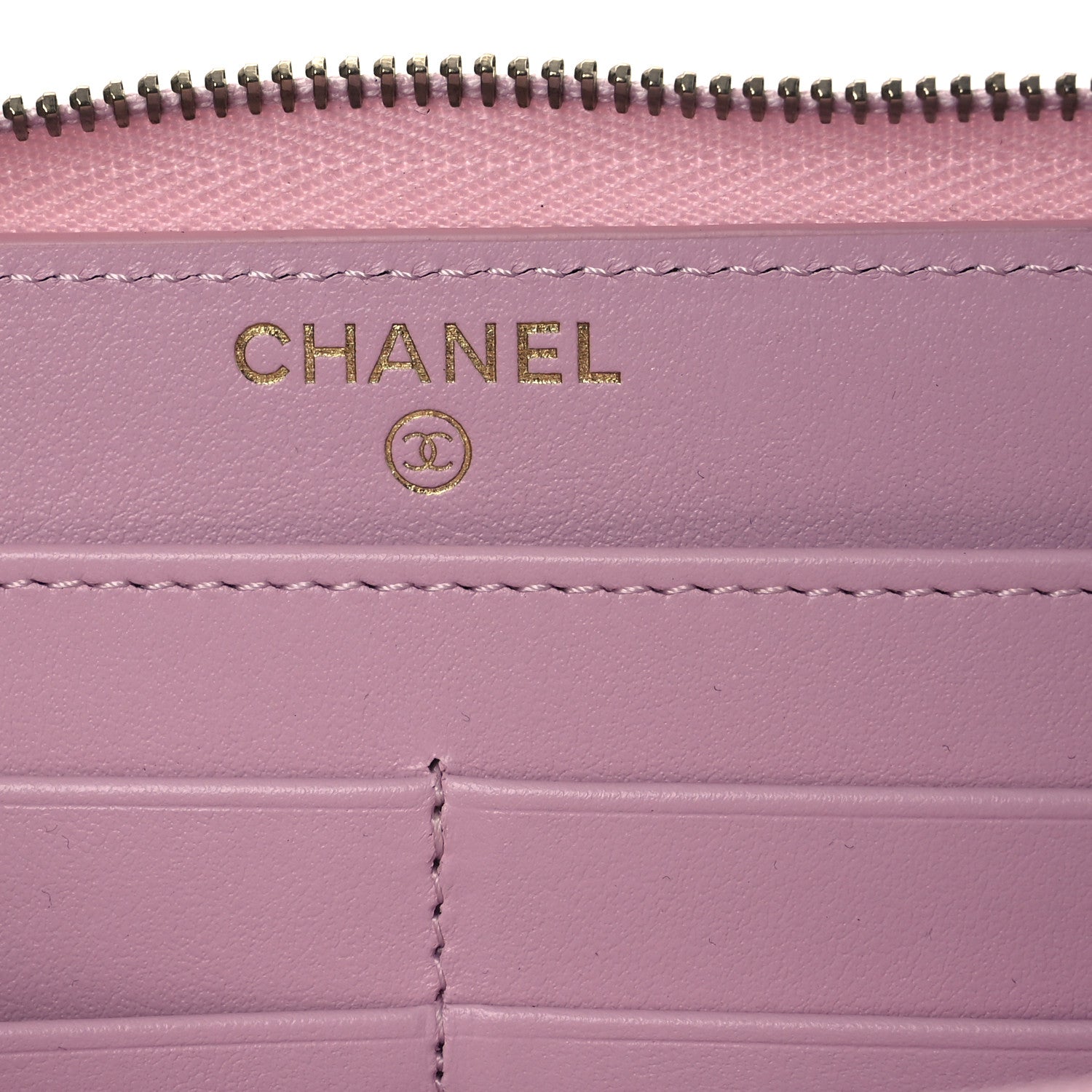 Chanel Caviar Quilted Large Gusset Zip Around Wallet Light Pink 8 of 13