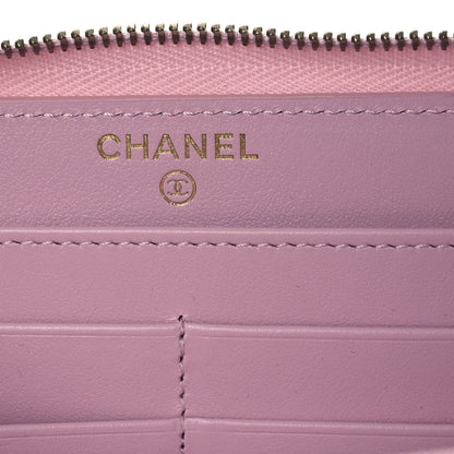 Chanel Caviar Quilted Large Gusset Zip Around Wallet Light Pink 8 of 13