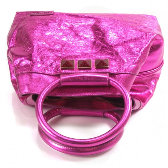 Metallic Fuchsia Crinkled Cruise Tote