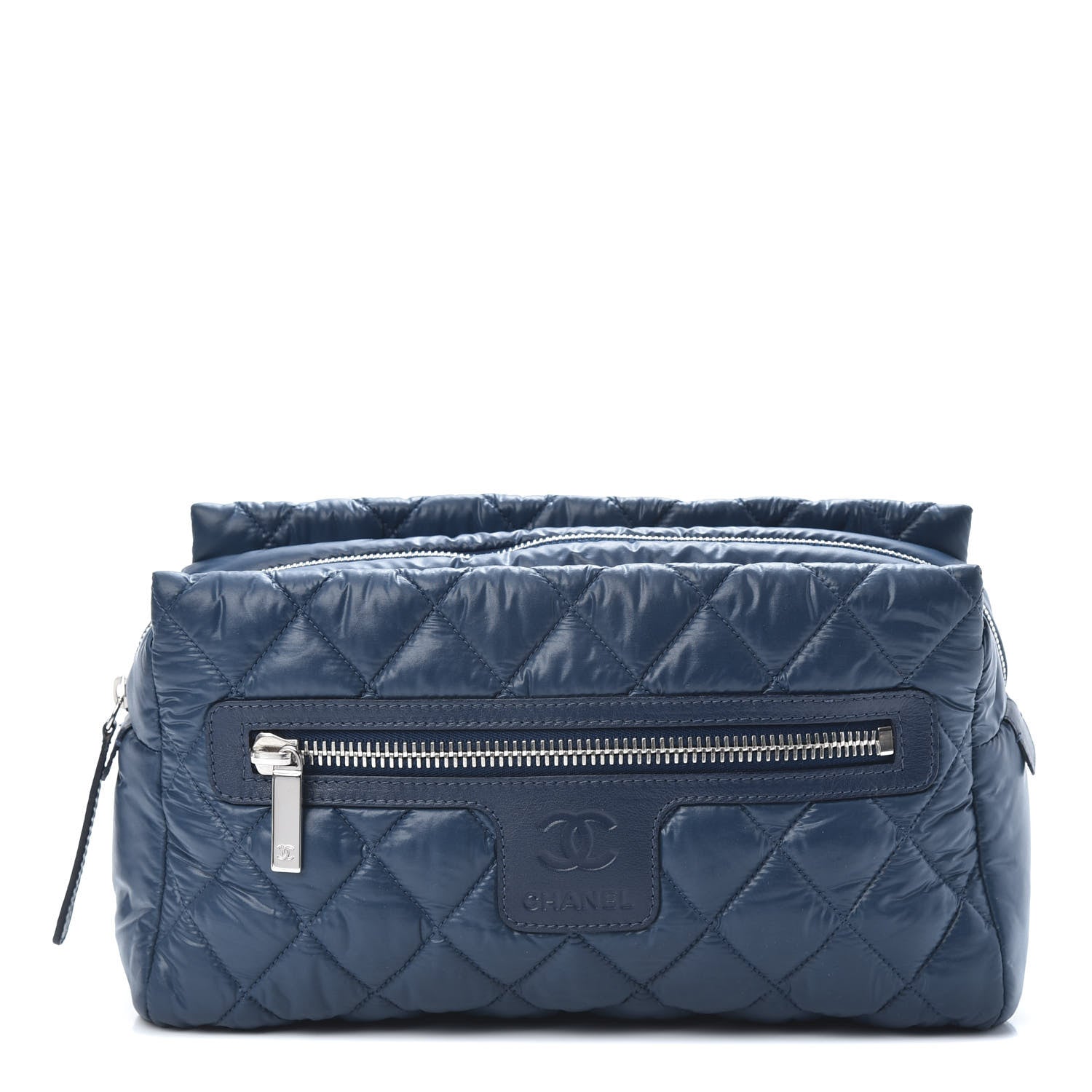Chanel Nylon Quilted Cocoon Cosmetic Case Dark Blue 1 of 8
