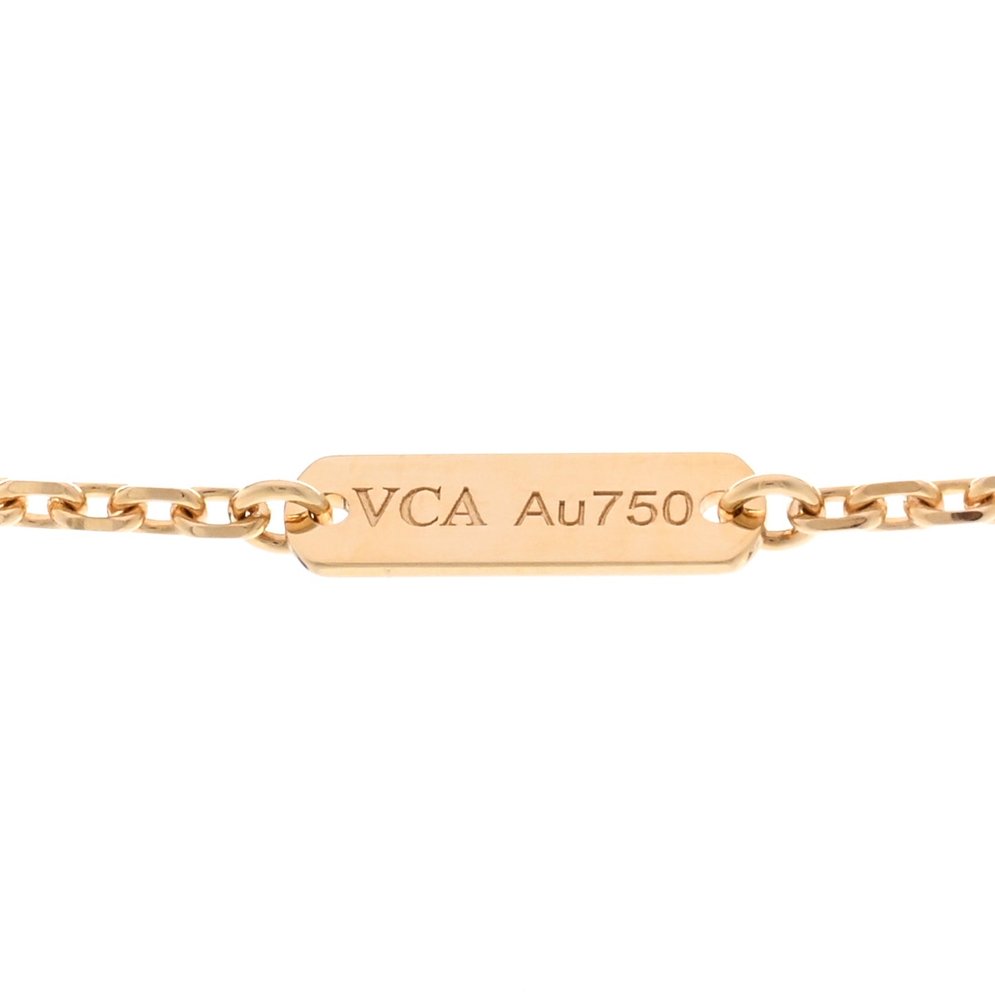18K Yellow Gold Mother of Pearl Vintage Alhambra Pendant Necklace