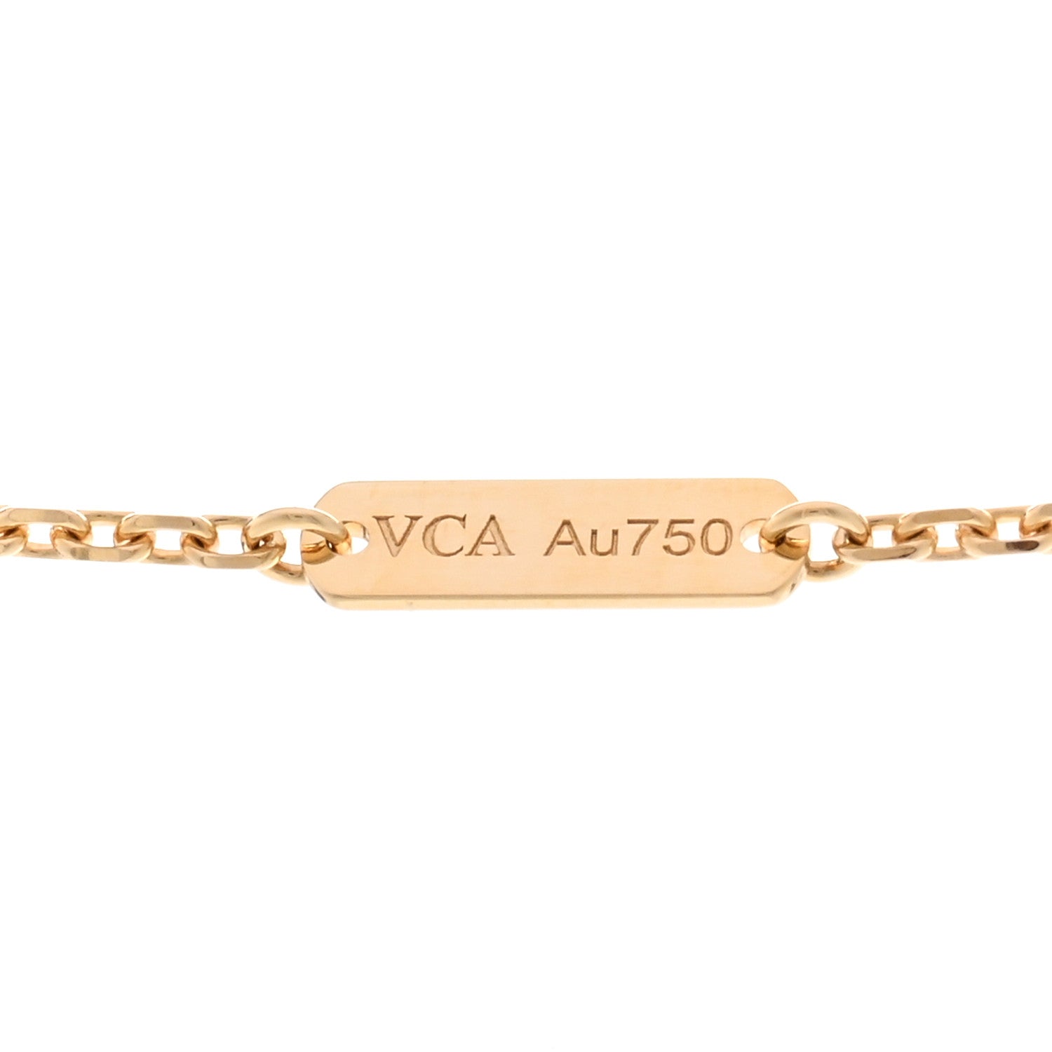Van Cleef & Arpels 18K Yellow Gold Mother of Pearl Vintage Alhambra Pendant Necklace 5 of 6