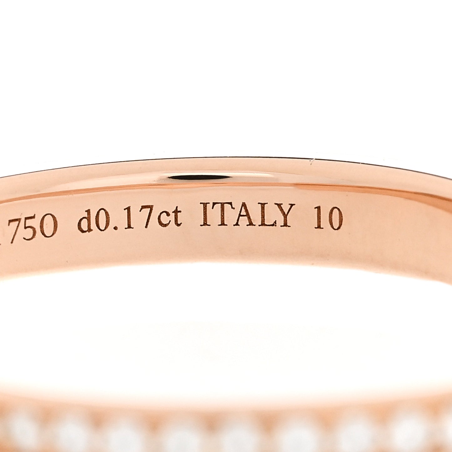 18K Rose Gold Diamond Lock Ring 62 10