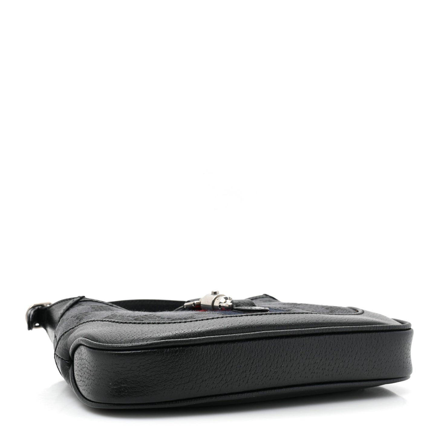 X BALENCIAGA BB Monogram Calfskin Web Mini Jackie 1961 Hobo Black