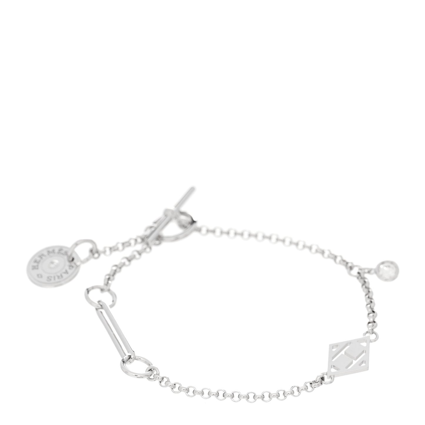 18K White Gold Diamond Gambade Bracelet XS
