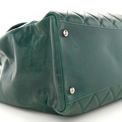 Chanel Glazed Calfskin Quilted Large CC Delivery Tote Dark Green 9 of 15