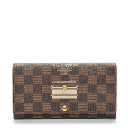 Louis Vuitton Damier Ebene Trunks and Locks Sarah Wallet 1 of 6
