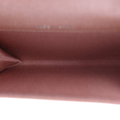 Chanel Metallic Caviar Chevron Quilted Vintage Mademoiselle Flap Card Holder Pink 5 of 8