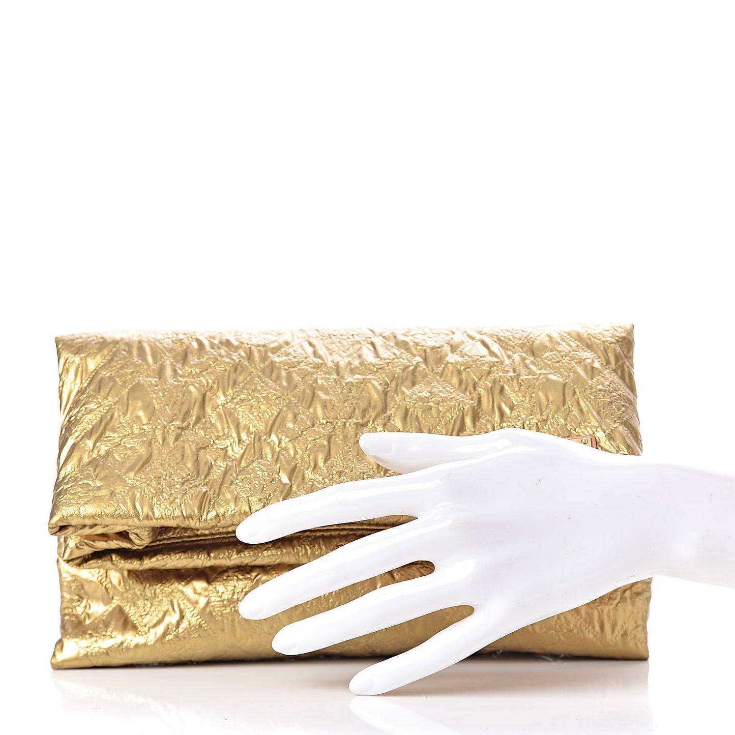 Jacquard Quilted Monogram Limelight Clutch PM Gold