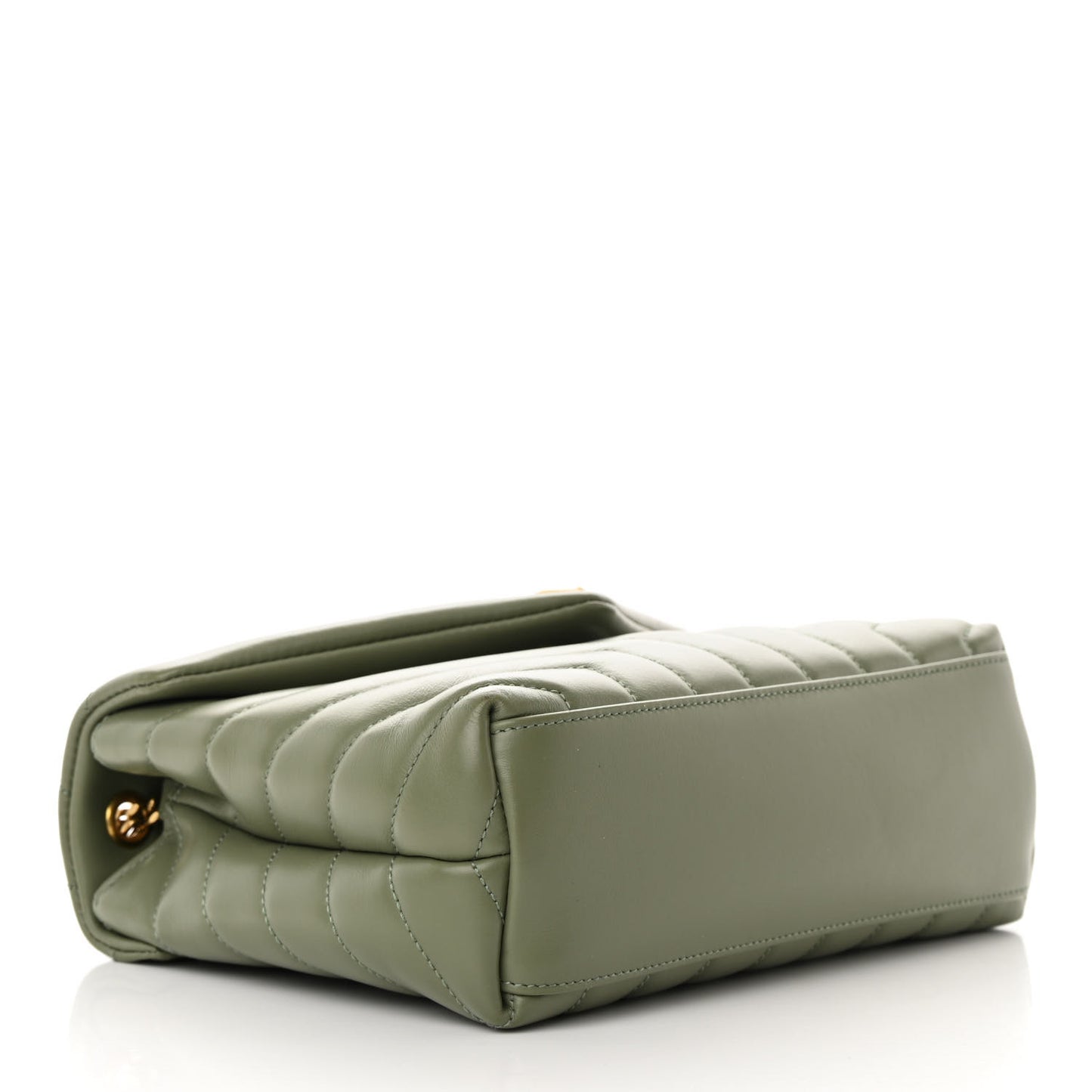 Calfskin Y Quilted Monogram Small Loulou Chain Satchel Light Sage