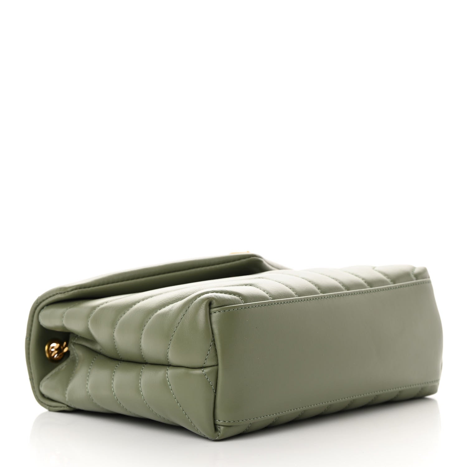 Saint Laurent Calfskin Y Quilted Monogram Small Loulou Chain Satchel Light Sage 4 of 13