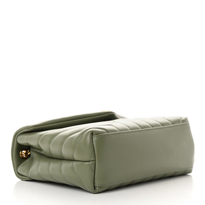 Saint Laurent Calfskin Y Quilted Monogram Small Loulou Chain Satchel Light Sage 4 of 13