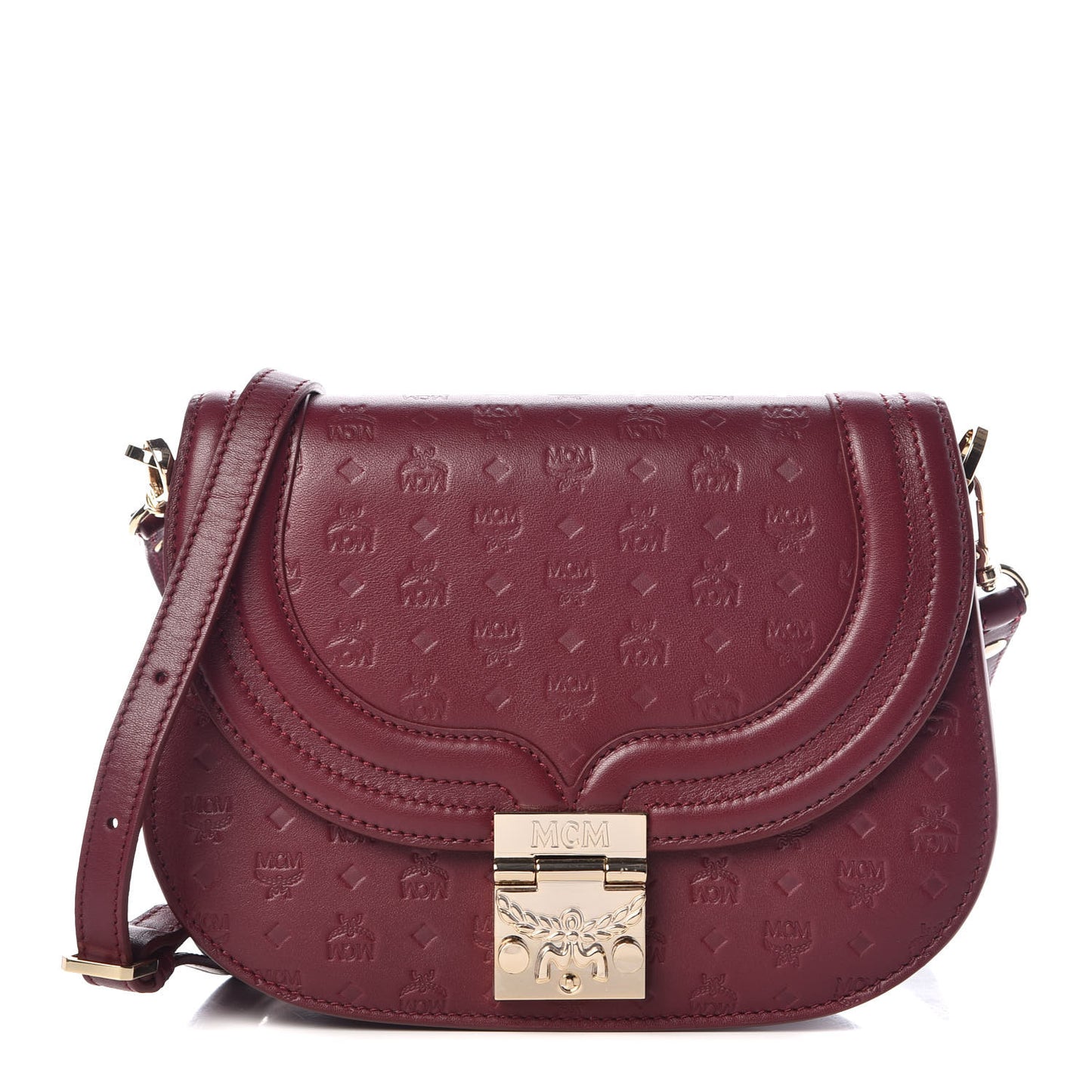 Calfskin Monogram Trisha Shoulder Bag Very Plum