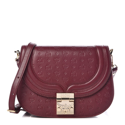 MCM Calfskin Monogram Trisha Shoulder Bag Very Plum 1 of 9