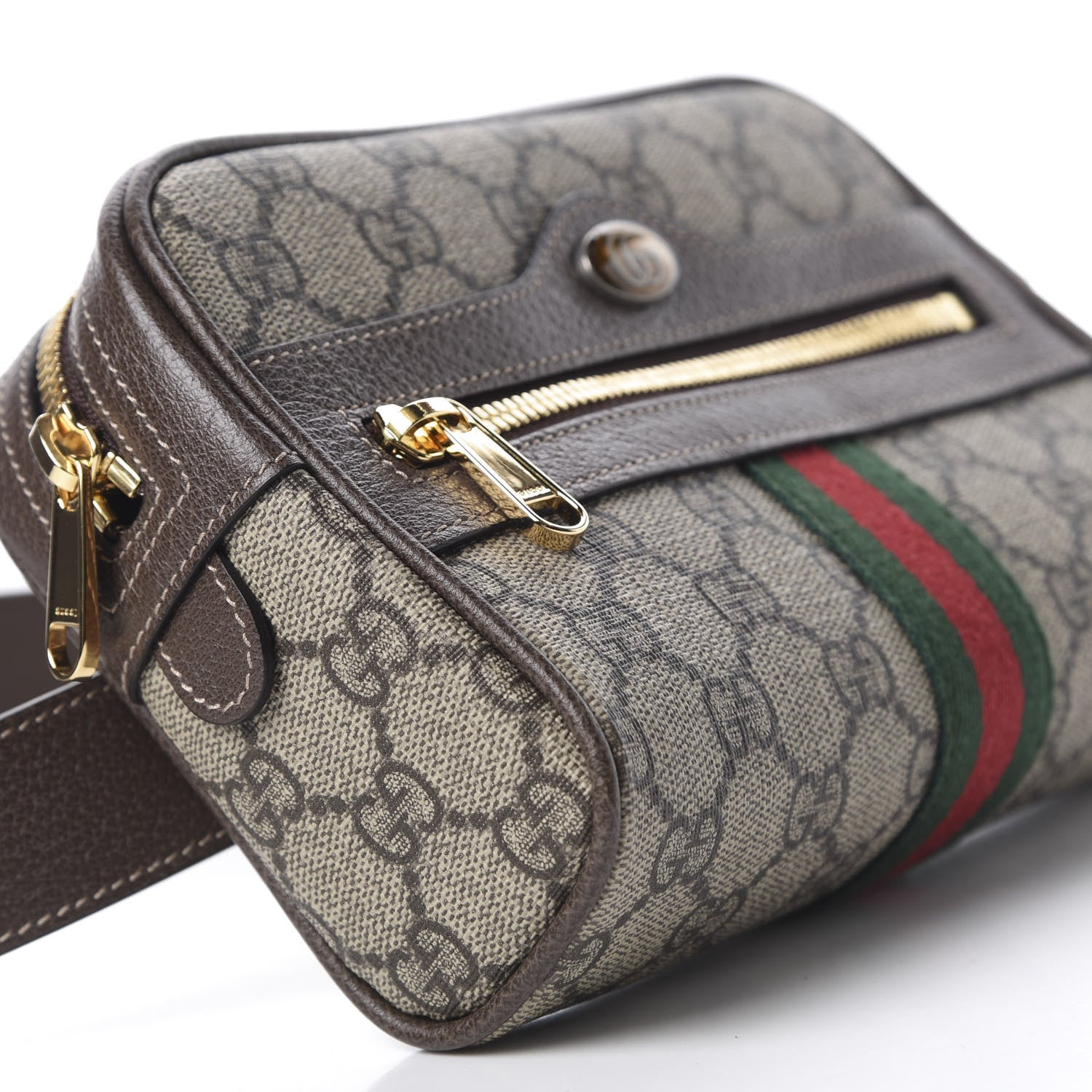 Gucci GG Supreme Monogram Web Small Ophidia Belt Bag 85 34 Dark Brown 6 of 11