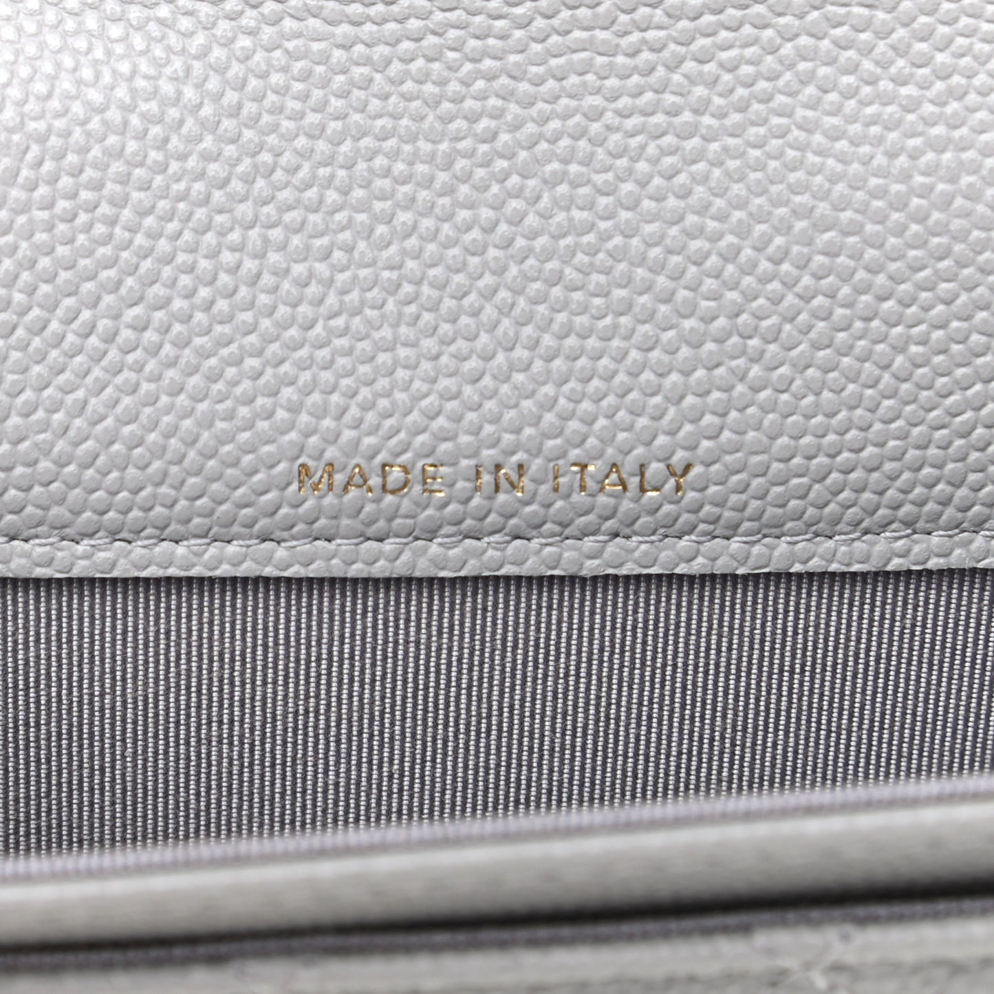 Caviar Quilted Flap Card Holder Wallet Grey